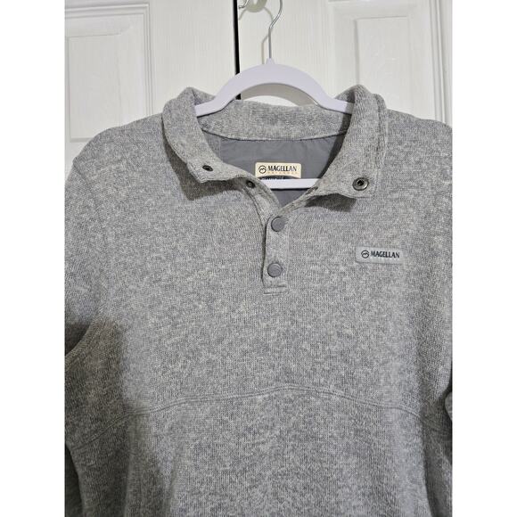 Magellan outdoors large classic fit women's gray partial button up sweater - Picture 3 of 9